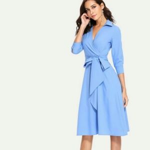 👗SURPLICE WRAP TIE WAIST DRESS👗
